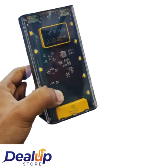 Transparent 20,000 mah 1 Transparent 20,000 mah bolt + powerbank led lights , best quality. - Image 1